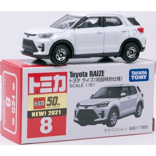 Takara Tomy Tomica No. 8 TOYOTA RAIZE White 1st Special Edition Diecast Car Alloy Model Toy with New Label