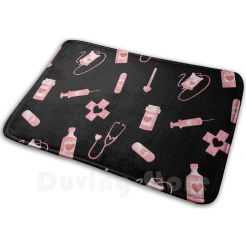 Love Drugs Soft Non-Slip Mat Rug Carpet Cushion Pharmacy Menhera Sick Aesthetic Pastel Pink Creepy Cute Gurokawaii