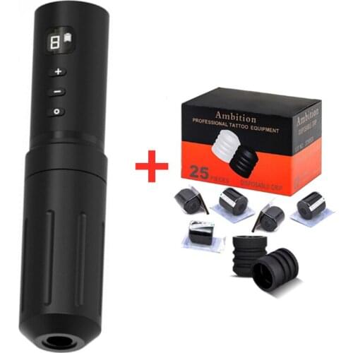 Wireless tattoo pen machine set personal tattoo kit disposable grip for wireless machine