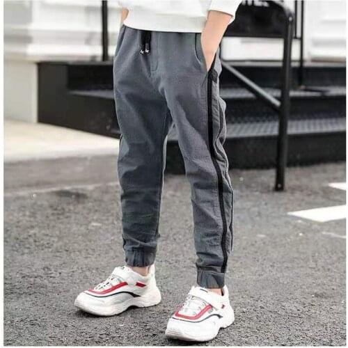 New Sale Size 110-170 Baby Kids Boys Pants Spring Autumn Season Children Boy Trousers For 3-13 Yrs Boys Casual Sport Trousers