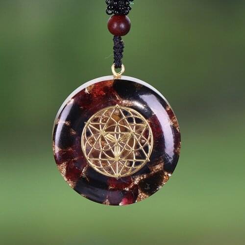 Orgonite Natural Blue Crystal Chakra Stone Pendant Men Women Lovers Pendant Necklace Improve Marriage Reiki Jewelry