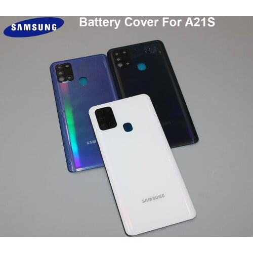 Battery Cover Original Samsung A21S Rear Door Housing Back Case For Galaxy A217 A217F Repair Parts + Camera Frame Lens & Sticker