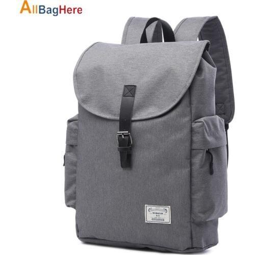 Simple Fashion School Backpack Men Women Multifunctional 15.6" Laptop Bag For Student High Capacity Canvas Waterproof Travel Bag