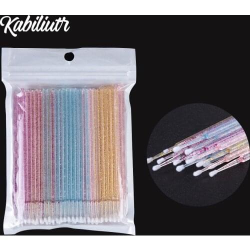 100Pc/bag Crystal Disposable MicroBrush Eyelashes Extension Individual Lash Removing Swab Micro Brush For Eyelash Extension Tool