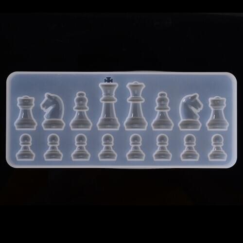 International Chess Pieces Shape Silicone Mold Jewelry Crystal Drops DIY Clay Epoxy Resin Mold Handmade Pendant Crafting Tools
