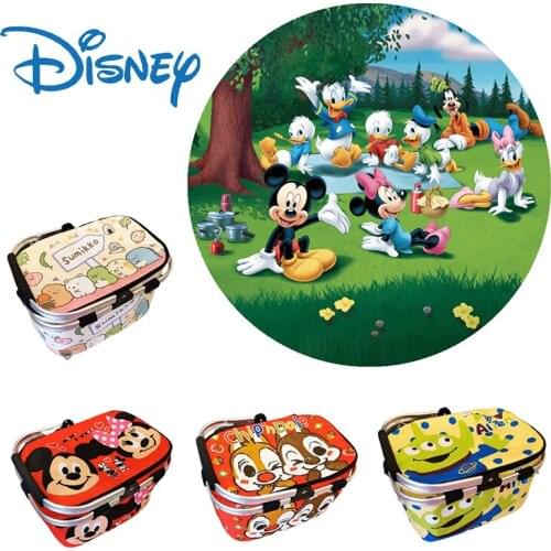 Disney Mickey Mouse Foldable Picnic Food Basket Portable Insulation Shopping Basket Storage Basket Large Capacity Shopping Bag