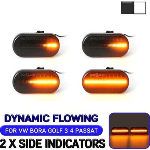 LED Dynamic Side Marker Light For VW Bora Golf 3 4 Passat 3BG Polo SB6 SEAT Ibiza Leon Skoda Ford Flowing Turn Signal Light Lamp