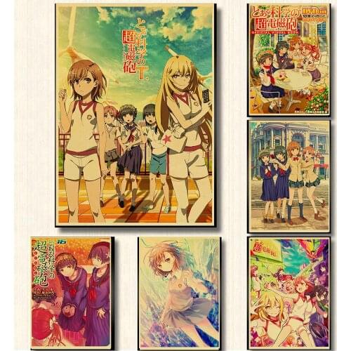 Toaru Kagaku No Railgun T Anime Living Kids Room Decor Nordic Poster Prints Wall Art Canvas Painting Wall Pictures Vintage Style