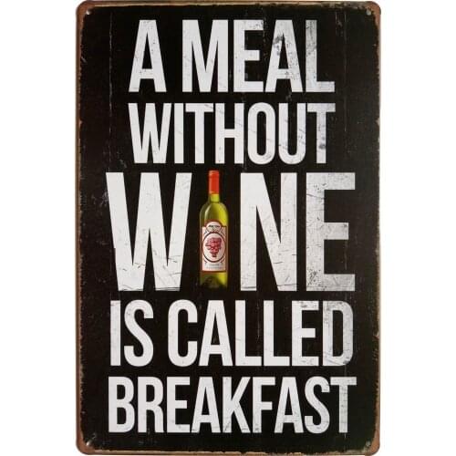 ERLOOD Wine Vintage Funny Home Decor Tin Sign Retro Metal Bar Pub Poster 12" X 8"