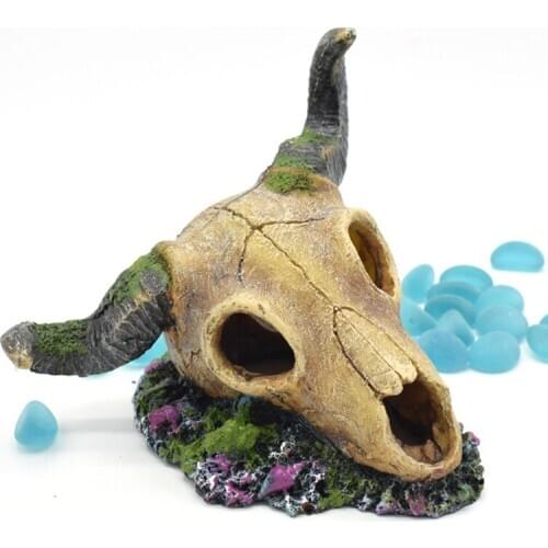 Reptile Box Fish Tank Landscaping Decoration Aquarium Ornaments Simulation Sheep God Skull 1 Pcs Environmental Protection