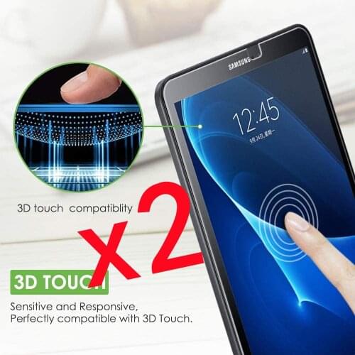 2Pcs Tablet Tempered Glass Screen Protector Cover for Samsung Galaxy Tab A A6 10.1 T580 T585 HD Full Coverage Protective Film