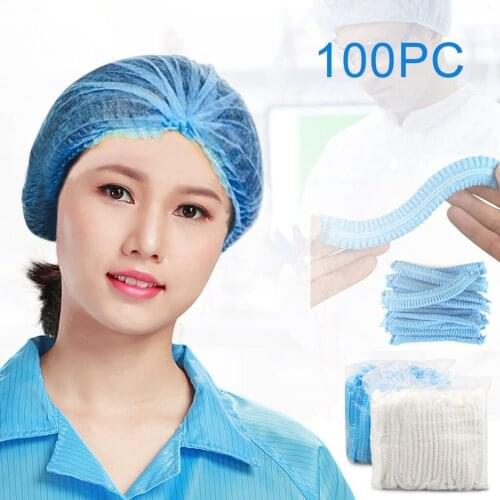 100 pcs disposable shower cap transparent spa salon hotel disposable elastic shower cap bathroom products shower cap 20Jun5