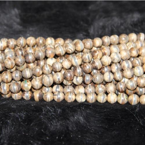 2strand Gray Balls Artistic Carving Stone Beads Tibetan DIY Dzi Beads Loose Gems Stone Beads Tibetan Gate Necklace Making