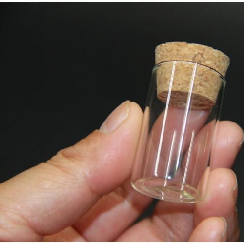 20pcs 24*40mm 10ml Small Glass Bottle With Cork Stopper Decorative Corked Mini Wising Glass Bottle Sample Storage Jars Container