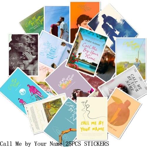 25Pcs Call Me by Your Name Waterproof PVC Stationery Sticker DIY Luggage Laptop Graffiti Skateboard Children Stick