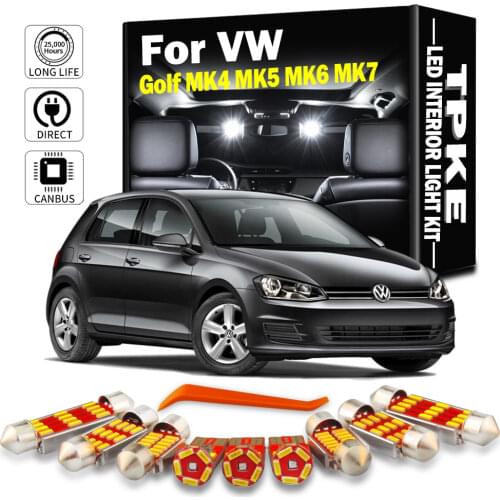 For Volkswagen VW Golf 4 5 6 7 MK4 MK5 MK6 MK7 GTI GT Vehicle LED Interior Map Dome Trunk Light Kit Canbus Car Lighting