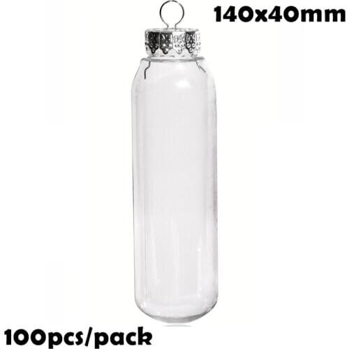 Free Shipping DIY Paintable/Shatterproof/Fillable Christmas Decoration Ball 140*40mm Plastic Bulb/Tube Ornament, 100/Pack