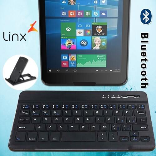 Wireless Keyboard Bluetooth Keyboard for Linx 7/Linx 8/Linx 820 8 Inch Tablet Bluetooth Keyboard English Keyboard+Bracket
