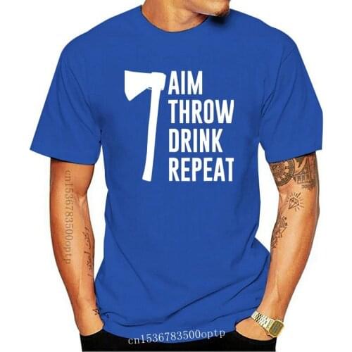 Brand men shirt Axe Throwing Shirt Aim Throw Drink Repeat