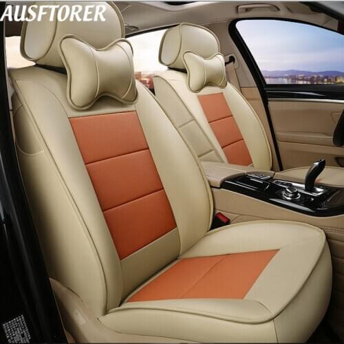 AUSFTORER Cowhide Leather Car Seat Covers for Mercedes-Benz Viano Seat Cover Genuine Leather Seats Cushion Supports Accessories