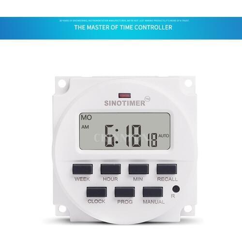DHL 50 PCS 15.98 Inch Digital 220v 110v 24v 12v Ac 7 Days Programmable Timer Switch With Ul Listed Relay Inside Tm618n