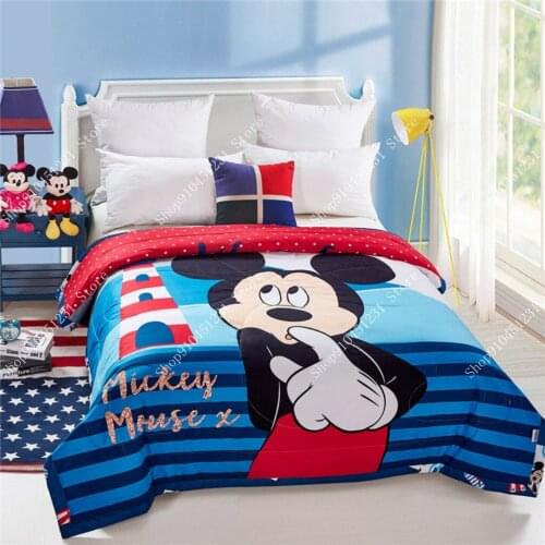 Disney Home Textiles Minnie Mickey Cartoon Baby Summer Quilt Kindergarten Holiday Blanket Girls Boys Crib Bed Decoration Gift