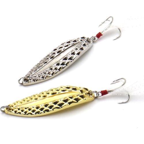 HISTOLURE 1PCS Metal VIB 5/7/10/15/20g Luminous Leech Spoon Fishing Lure Silver Gold White Metal Bait Spinnerbait