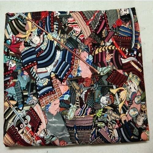 50x105cm Vivid Digital Printing Japanese Warrior Printed Cotton Fabric Fishs Fabric Patchwork Cloth Dress Party Home Decor