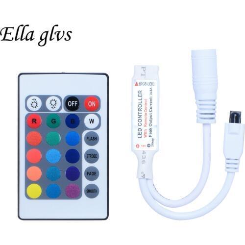 24Key IR Remote Controller DC12V RGB Controller For 3528 5050 RGB LED Light Strip Mini Controller