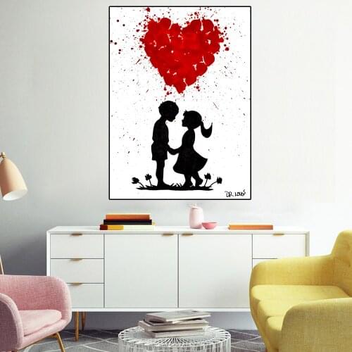 Canvas Painting Wall Art Graffiti Posters and Prints Boy Girl Love Wall Pictures for Living Room Decoration Home Decoration