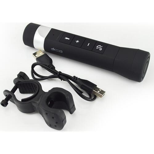 Multi-function Music Torch for Riding Wireless Portable Bluetooth Speaker With Fm Radio/Charger Power Bank/Flashlight support TF
