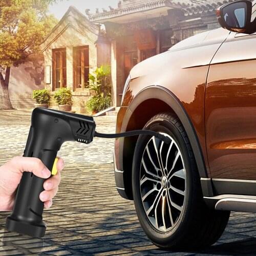 Multifunctional Car Bicycle Motorcycle Air Pump Mini Smart Digital Display Wireless Pump Automatic Charge Stop With LED Lighting