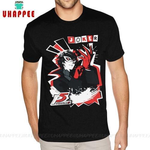 Cheap Ryuji Sakamoto Persona 5 Shirt Mens Top Quality Short Sleeves Cotton Black Crew Neck Tees Shirt
