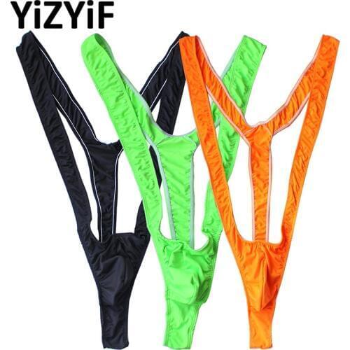 Swimwear Men mankini Thong Men Fluoro Swimsuit Stretch Open Borat Swimsuit Sexy Lingerie Gay Men Underwear Sexy mens mankini