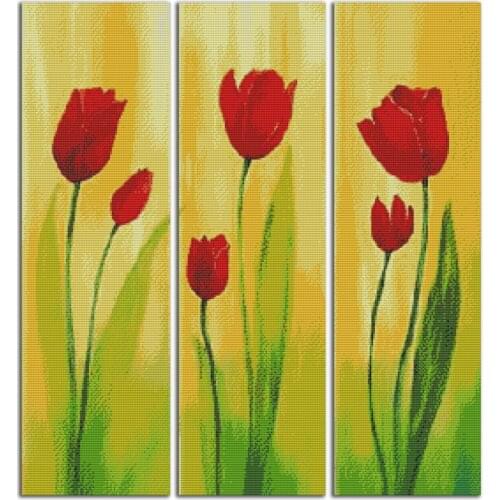 Graceful tulip cross stitch kit flower 18ct 14ct 11ct count printed canvas stitching embroidery DIY handmade needlework