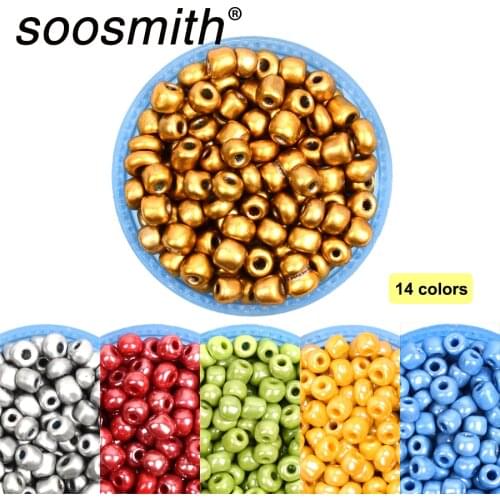 Approx. 300pcs 4MM Czech Glass Beads Charms Silver Gold Seedbeads Round Hole Spacer Beads For Jewelry Making Kralen DIY Craft