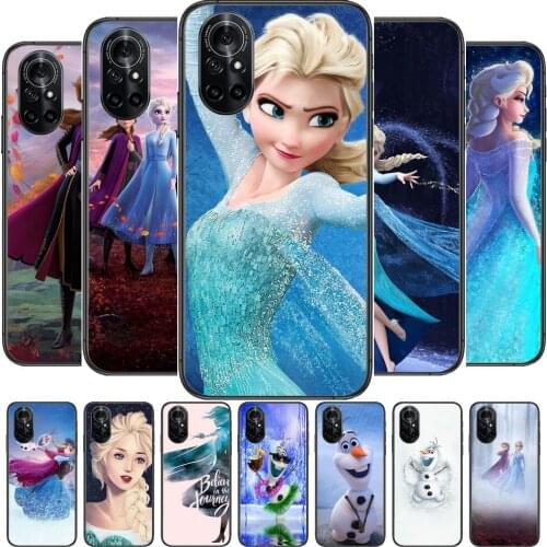 Frozen Anna Olaf Clear Phone Case For Huawei Honor 20 10 9 8A 7 5T X Pro Lite 5G Black Etui Coque Hoesjes Comic Fash design