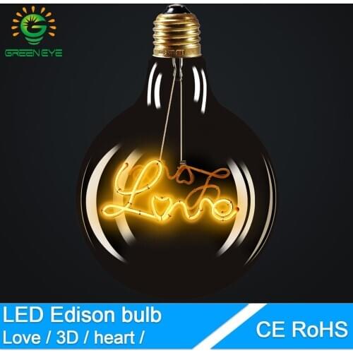 Retro incandescent edison bulb led filament G125 G95 ST64 A60 110V 220V E27 led bulb 3D Decoration vintage glass lighting decor