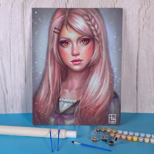 Cartoon Girl Woman DIY Painting By Numbers Set Acrylic Paints 40*50 Canvas Painting Home Decor For Handiwork