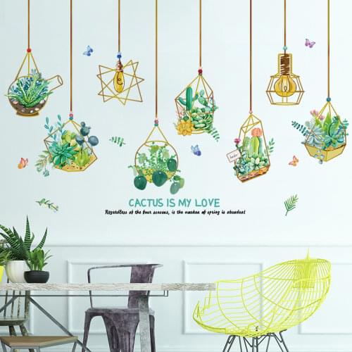 [SHIJUEHEZI] Plant Pendant Wall Sticker PVC Material DIY Chandelier Wall Decals for House Living Room Bedroom Decoration