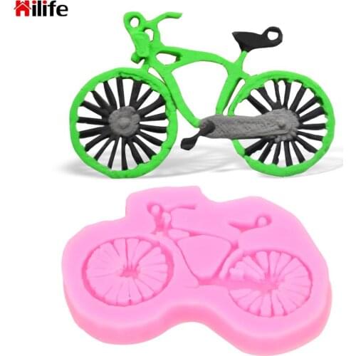 3D Fondant Cake Silicone Mold DIY kitchen Decoration Tools Food Grade Bicycle Shaped Reverse Forming Chocolate Baking