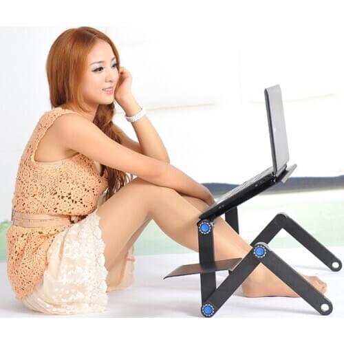 Folding Laptop Stand Computer Desk Lifting Portable Computer Desk Adjustable Ergonomic Heightening Laptop Radiator Sofa on Bed