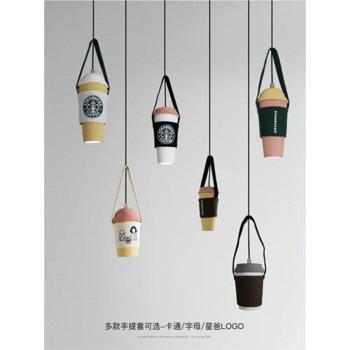 Modern Milk Tea Cup Pendant Lamp Restaurant Bar Clothing Store Shop Hanging Decorative Lighting Dining Room Home LED Furniture