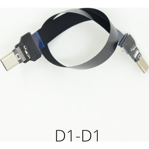 Standard Dual Type-C USB FPV male Super Soft flexible Cable USB 3.1 Ultra Thin Flat FPC charging AV output 3A cables for monitor