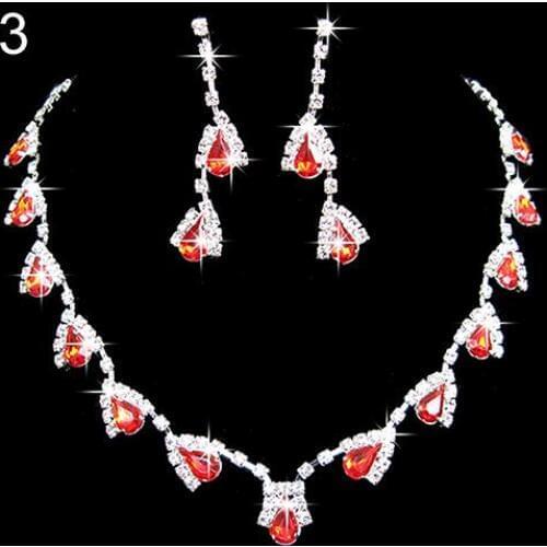 Vintage 2021 Simulated Pearl Jewelry Sets For Women Wedding Bridal Crystal Necklace Earrings Gold Color Crystal Jewelry Sets