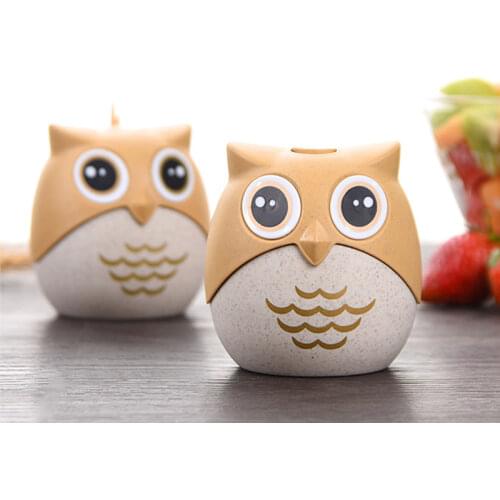 1Pcs Home Table Decor Owl Shaped Toothpick Dispenser Eco-friendly Wheat Straw Cute Cartoon Toothpick Storage Box Toothpick case