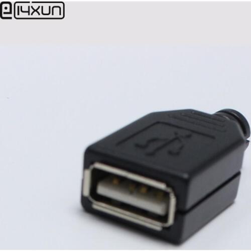 10pcs DIY Micro USB Type A Welding Type Female Plug Connector 3 in 1 Connector Adaptor for OD 3.0mm Wire Black