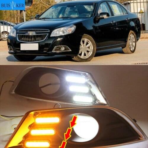 2PCS White yellow blue LED Fog Lamps Daytime Running Light DRL for Chevrolet Epica 2013 2014