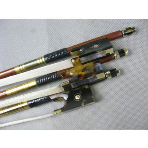 3pcs of best brazil wood professional Violin bow Hawksbill frog round brazil wood bow stick