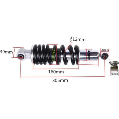 305mm 12" Rear Shock Absorber motorcycle Suspension for Honda NXR 125 Dirt Bike Pit Bike